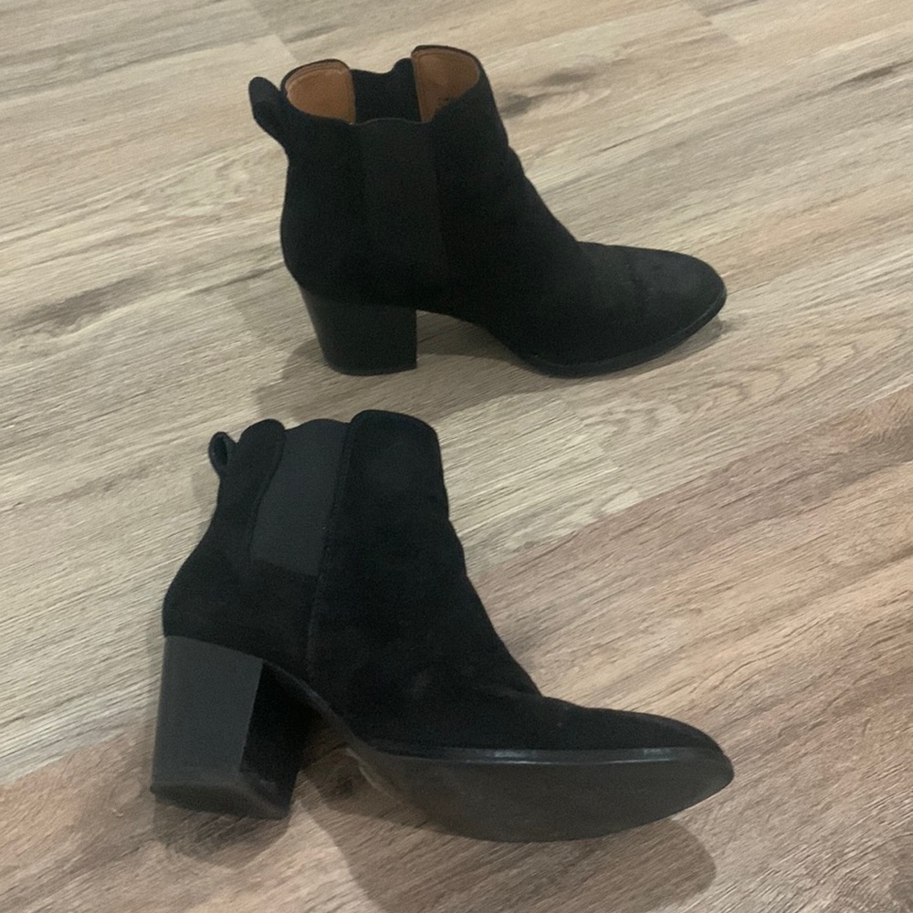 Suede black J Crew ankle booties